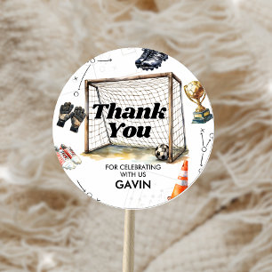 Sticker Rond Fête d'anniversaire de football Game On