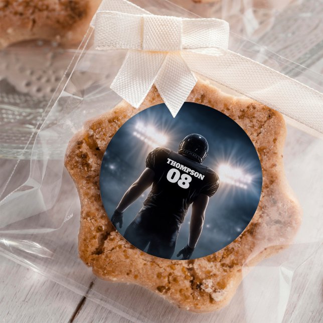 Sticker Rond Fête d'anniversaire de football personnalisée (Créateur téléchargé)