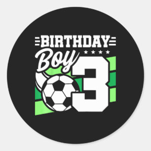 Sticker Rond Fête d'anniversaire de football pour enfants - Gar