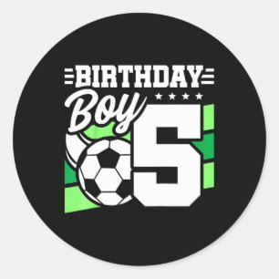 Sticker Rond Fête d'anniversaire de football pour enfants - Gar