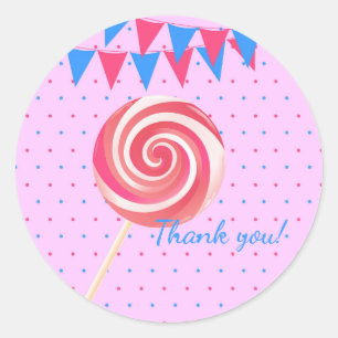 Sticker Rond Fête d'anniversaire de fraise de lucette
