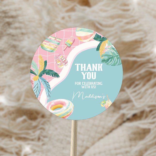 Sticker Rond Fête d'anniversaire de la poule (Créateur téléchargé)