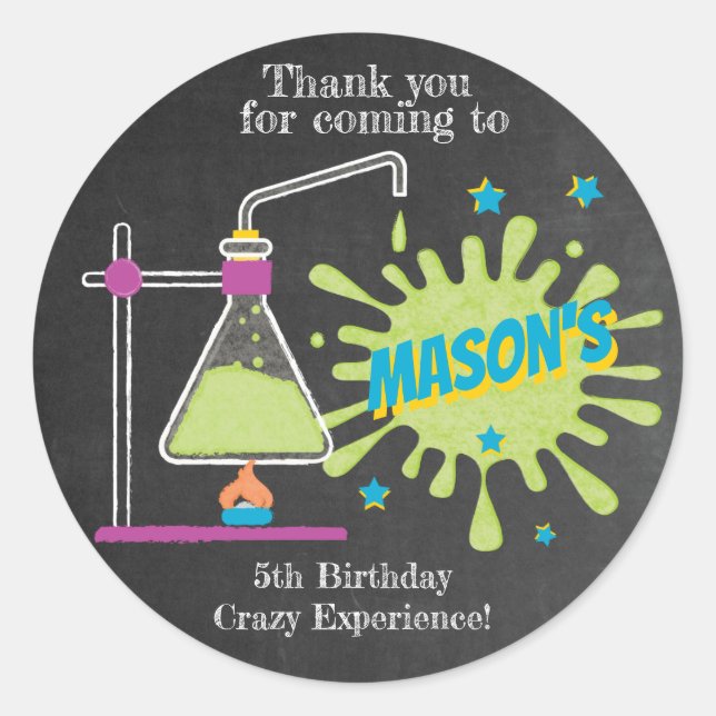 Sticker Rond Fête d'anniversaire de la science | La science est (Devant)