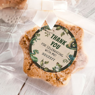 Sticker Rond Fête d'anniversaire de l'enfant à thème Reptile