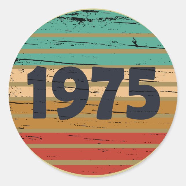 Sticker Rond Fête d'anniversaire de naissance en 1975 (Devant)