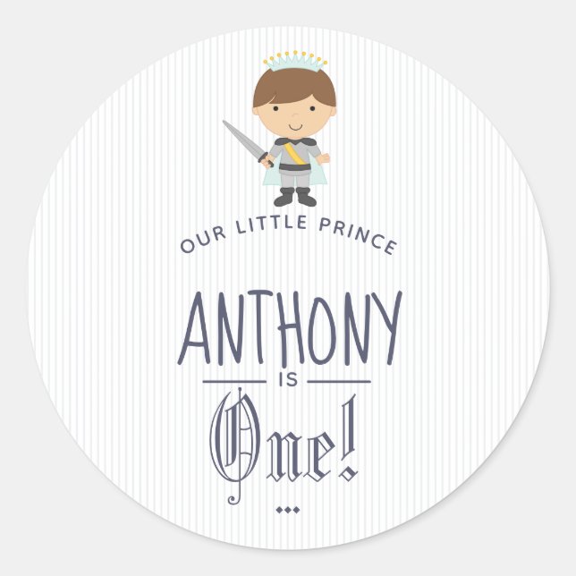 Sticker Rond Fête d'anniversaire de notre petit prince (Devant)