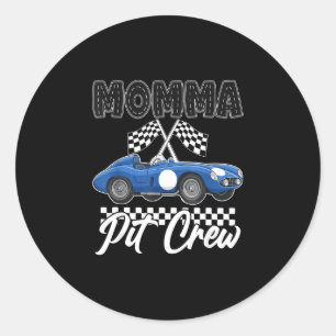 Sticker Rond Fête d'anniversaire de voiture de course famille m