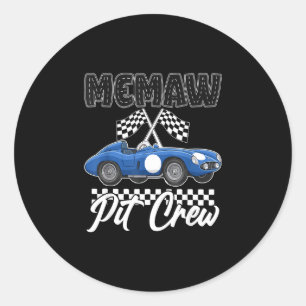 Sticker Rond Fête d'anniversaire de voiture de course famille m