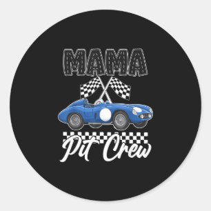 Sticker Rond Fête d'anniversaire de voiture de course famille m