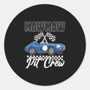 Sticker Rond Fête d'anniversaire de voiture de course famille m