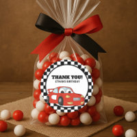 Fête d'anniversaire de voiture de course rouge noi