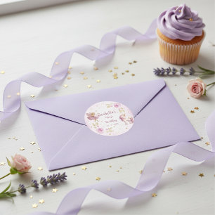 Sticker Rond Fête d'anniversaire des filles de la fée magique e