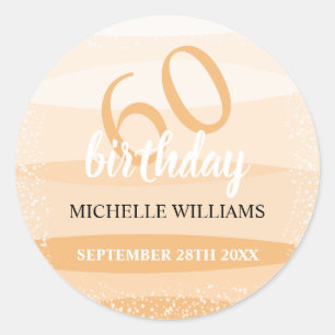 Sticker Rond Fête d'anniversaire d'été moderne en rose