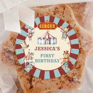 Sticker Rond Fête d'anniversaire du Carnaval des animaux de cir