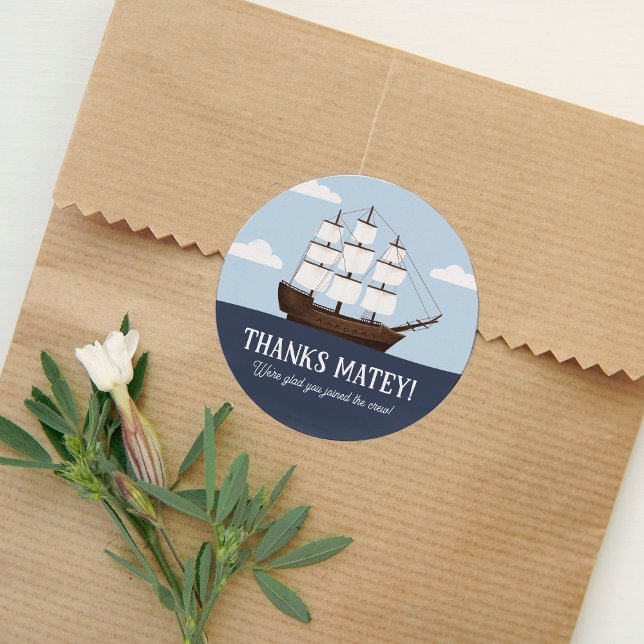 Sticker Rond Fête d'anniversaire du Pirate (Créateur téléchargé)