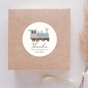 Sticker Rond Fête d'anniversaire du train vintage