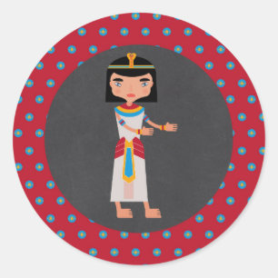Sticker Rond Fête d'anniversaire enfants danse de pharaon égypt