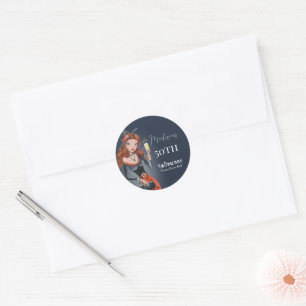 Sticker Rond Fête d'anniversaire Halloween 50 ans 