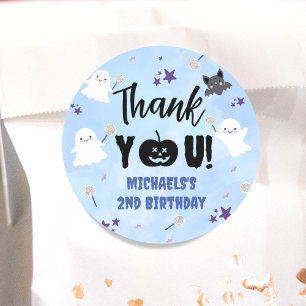 Sticker Rond Fête d'anniversaire Halloween Garçon Mignon Épouva