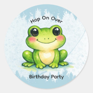 Sticker Rond Fête d'anniversaire Hop On Over pour enfants