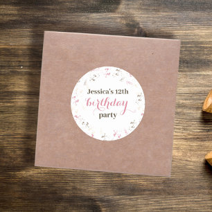 Sticker Rond Fête d'anniversaire Mignonne Fantaisiste Paillette