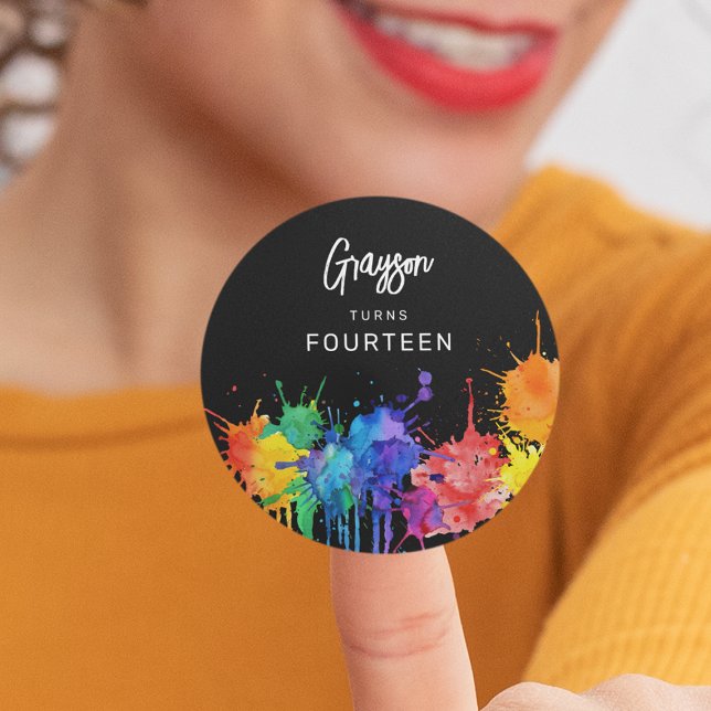 Sticker Rond Fête d'anniversaire Paintball (Créateur téléchargé)