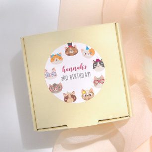 Sticker Rond Fête d'anniversaire parfaite pour enfants avec des