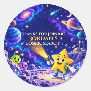 Sticker Rond Fête d'anniversaire personnalisée pour enfants dan