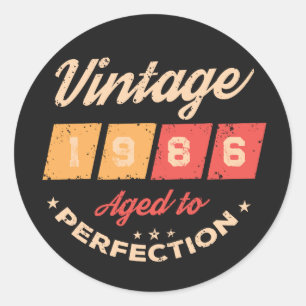 Sticker Rond Fête d'anniversaire personnalisée quarante 40 ans