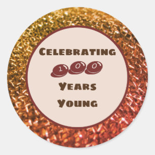 Sticker Rond Fête d'anniversaire pour cent ans