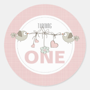 Sticker Rond Fête d'anniversaire pour un an
