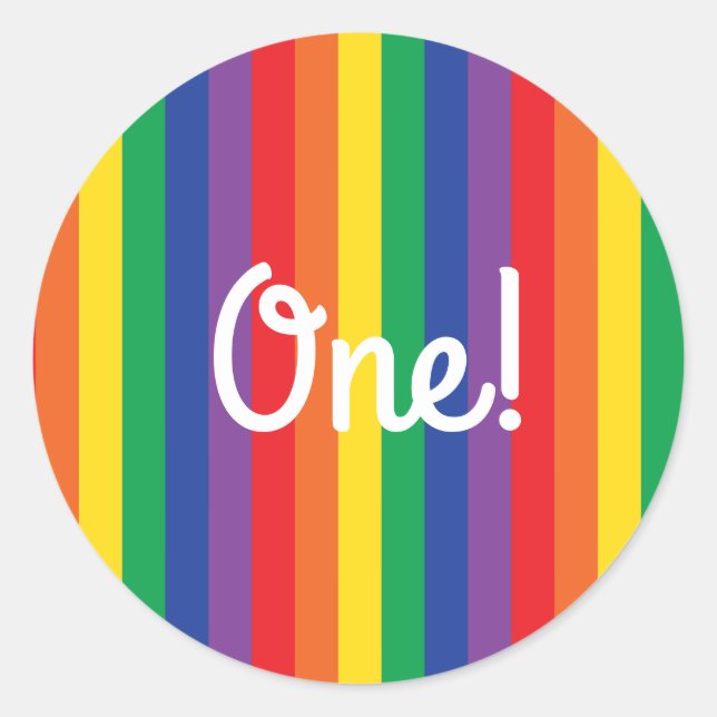 Sticker Rond Fête d'anniversaire Rainbow (Devant)
