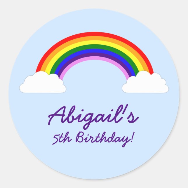 Sticker Rond Fête d'anniversaire Rainbow Favonalized (Devant)