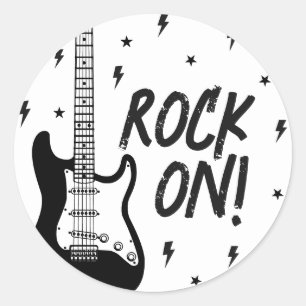 Sticker Rond Fête d'anniversaire Rock and Roll