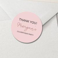Fête d'anniversaire Rouge gêné Rose Mignon Merci