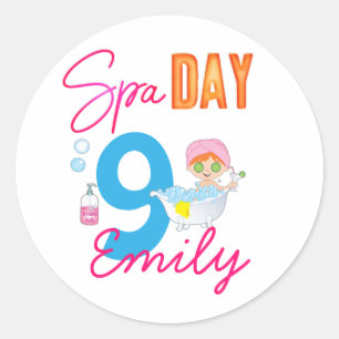 Sticker Rond Fête d'anniversaire spa