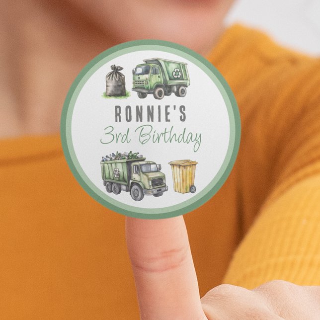Sticker Rond Fête d'anniversaire sur le thème des déchets pour  (Créateur téléchargé)