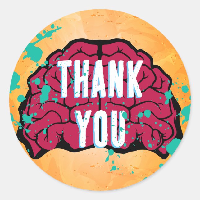 Sticker Rond Fête d'anniversaire Zombie Halloween Enfants (Devant)