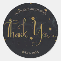 Fête de Baby Shower Ciel de Nuit Sombre Étoiles No