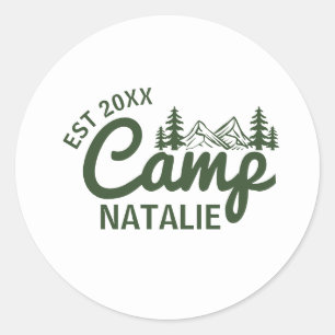 Sticker Rond Fête de Bachelorette de Camp Personnalisée Demoise