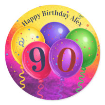 Fête de ballon de confettis pour 90e anniversaire