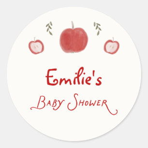 Sticker Rond Fête de bébé Champignon Automnal Fantaisiste