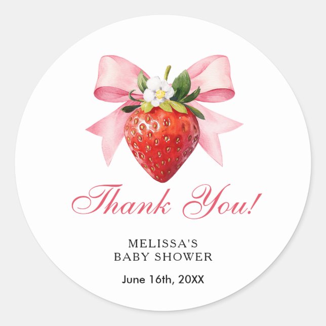 Sticker Rond Fête de Bébé Coquette Berry Sweet (Devant)