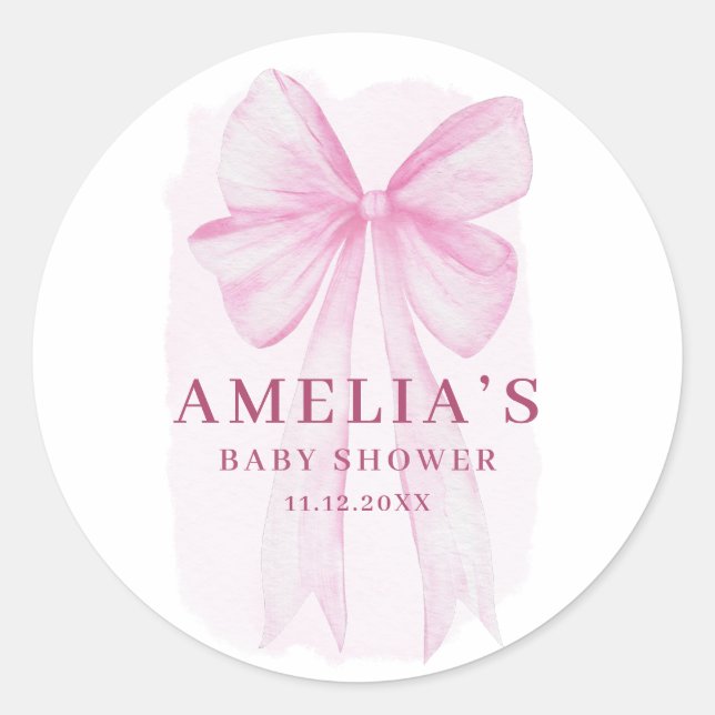Sticker Rond Fête de Bébé Fille Arc-en-Ciel Rose (Devant)