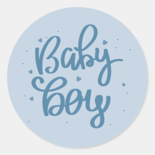 Sticker Rond Fête de bébé garçon Bleu