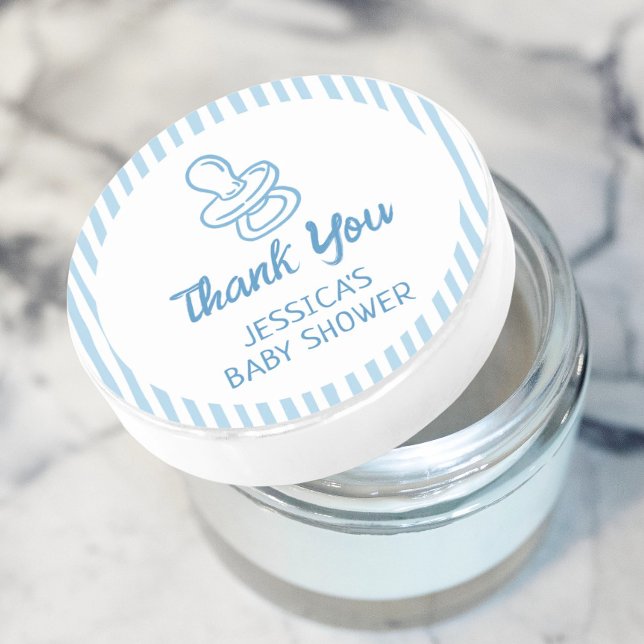 Sticker Rond Fête de Bébé Garçon Petit-déjeuner Tétine (Créateur téléchargé)