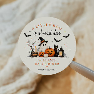 Sticker Rond Fête de bébé Halloween Fantôme Little Boo