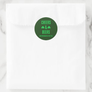 Sticker Rond Fête de bière et acclamations
