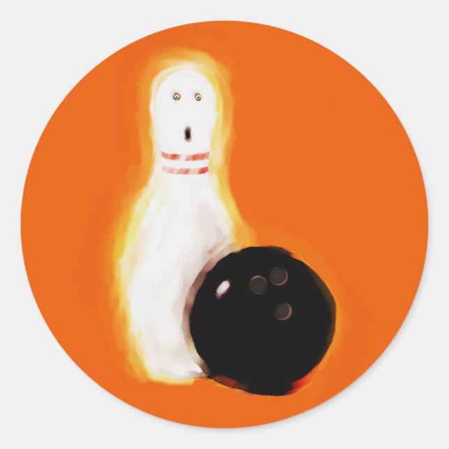 Sticker Rond Fête de bowling Halloween (Devant)