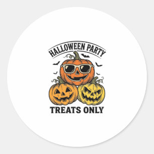 Sticker Rond Fête de citrouille d'Halloween Vintage Jack O Lant